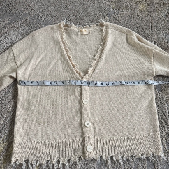 Nation LTD Madeline cream eggshell cardigan baby alpaca button front small - Picture 4 of 7